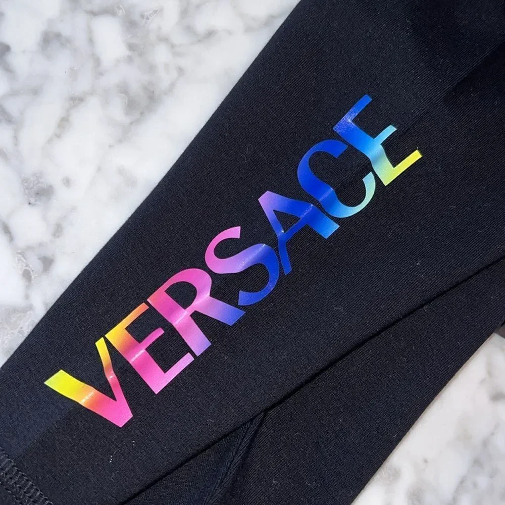 NWT VERSACE LOGO LEGGINGS 3/6M - Picture 4 of 4